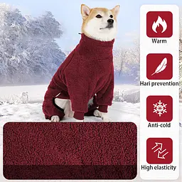 Флісовий комбінезон для собак Wan Talk Four-legged Pullover Dog Coat, Bordo, M - мініатюра 2