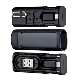 Набір дорожній адаптерів і кабелів 9 в 1 McDodo Multifunctional Storage Box WF-1720 Чорний - мініатюра 3