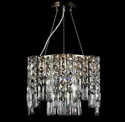 Кришталева люстра Splendid Ray LGH90357/6 (FGD) підвісна люстра з кришталем золото 40 см, висота 40-120 см, на 6 лампочок