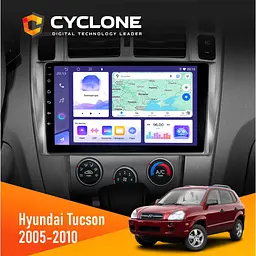 Штатна магнітола Hyundai Tucson 2005-2010 Cyclone C10-011 4x64, DSP Cyclone (НФ-00005243)