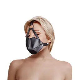 Маска-кляп Head Harness with Mouth Cover and Solid Ball Gag - Black Ouch! 36-OU895BLK 100291 - мініатюра 4