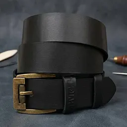 Ремінь SHVIGEL шкіряний 00001 чорний 105-120 см