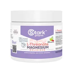 Магній Stark Pharm (L-Threonate) - 135 г, вишня-apple, для м’язів і нервової системи
