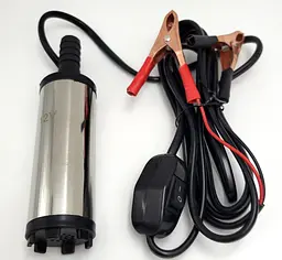 Занурювальний електронасос 12V від акумулятора для перекачування рідин води палива солярки помпа із затискачами та вимикачем на дроті 12л/хв 38мм Diesel Pump UKC 5260