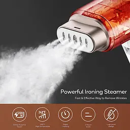 Newbealer Steamer для одягу, ручний пароплав з горизонтальним та вертикальним пропарюванням, 2 рівні пари 20s нагріву - мініатюра 3