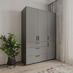 Шафа для одягу Doros Торн Антрацит 3 ДСП/3Ш (полиці) 135х51.6х200 (44900494) - мініатюра 1