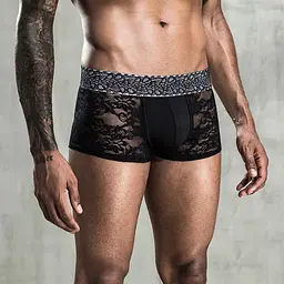 Чоловічі мереживні труси боксери JSY One Size Black