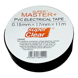 Ізолента ПВХ 11 метрів чорна MASTER (перший сорт, точний метраж) 10 шт