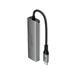 USB-хаб ACEFAST J15 USB-C 4-in-1 HUB металево-сірий - мініатюра 3