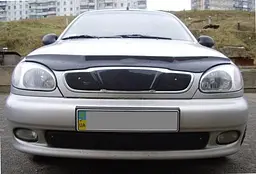 Зимова накладка на радіаторну решітку Daewoo Lanos Глянець Логотип (Voron Glass) - мініатюра 4