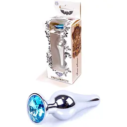Анальна пробка Boss Of Toys Boss Series - Jewellery Silver Butt Plug Light Blue, BS6400076, Срібний / Голубой - мініатюра 3
