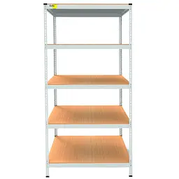 Металевий стелаж Emby Light Series (розмір 2100х900x450мм) 5 полиць ДСП до 100кг Білий - мініатюра 2