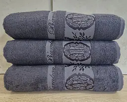 Набір турецьких бамбукових махрових рушників Zeron 3 штуки 70х140 Bamboo Anthracite