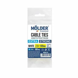 Хомути Molder пластикові білі 2,5x100, 100 шт (MA26210)