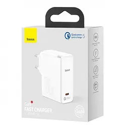 Мережевий зарядний пристрій Baseus GaN2 Fast Charger 1Type-C + Cable Type-C to Type-C 1.5m 100W TZCCGAN-L02 White - мініатюра 9