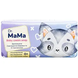 Мило туалетне тверде дитяче Dr.MaMa Зволожуюче з екстрактом бавовни та D-пантенолом 90 г