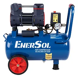 EnerSol Компрессор повітряний ES-AC285-24-2OF безолійний 230В 1.08кВт, 24л, 285л/хв, 8бар, 14.5кг - мініатюра 2