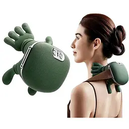 Масажер для шиї з ручками Shoulder and Neck Massager FZ-831 Зелений, електричний масажер для всього тіла