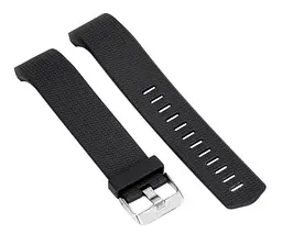 Силіконовий ремінець для фітнес браслета Fitbit Charge 2 L Black - мініатюра 4