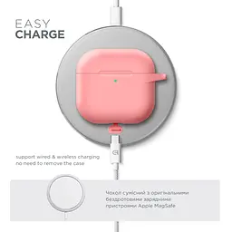 Силіконовий чохол для навушників Apple AirPods 4, Hang Case, рожевий, ультратонкий захисний кейс товщиною 2 мм, захист від подряпин, пилу та ударів, компактний, з карабіном для кріплення, ArmorStandart (ARM81290) - мініатюра 7