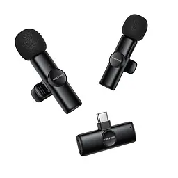Бездротова мікрофонна система BOROFONE BFK16A Winner dual-mic (Type-C) Black - мініатюра 4