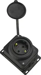 Розетка зовнішньої установки з кришкою каучукова 16A 2P+PE АСКО‑УКРЕМ (A0250010005) AC 250V - мініатюра 2