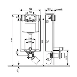 Інсталяція для унітаза Qtap Nest QT0134M429 - мініатюра 2