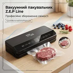 Вакуумний пакувальник 200Вт Zepline ZP-00373 з LED-підсвіткою та рулоном пакетів - мініатюра 2