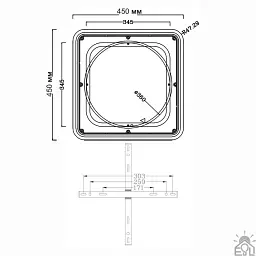 Світлодіодна люстра VEGA DUAL 2S 85 Вт 450×450×52 мм Біла ESLLSE - мініатюра 6