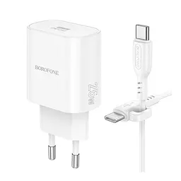 Зарядний комплект Borofone BA82A 1USB-C PPS/PD 25W QC3.0 Type-C to Type-C 1 м White (34484_3341413) - мініатюра 5