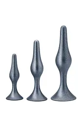 Набір анальних пробок срібний,Anal Adventures Matrix Genesis Plug Kit - мініатюра 2