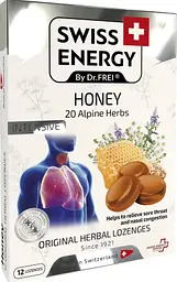 Льодяники від застуди Swiss Energy Herbal Lozenges Blister 20 herbs Honey 12 льод мед