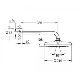Верхній душ Grohe TEMPESTA 26411000, Хром - мініатюра 2
