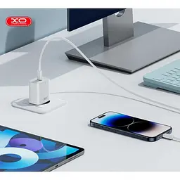 Мережевий зарядний пристрій XO L131 (EU) PD30W USB-C Fast Charging Білий - мініатюра 2