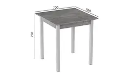 Стіл кухонний Ferrum-decor Дієго 75x70x70 Білий ДСП Бетон 16мм (FRD-105573) - мініатюра 3