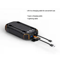 Зовнішній акумулятор із сонячною панеллю Solar power bank 20000 mAh PN-W23 15W Qi - мініатюра 4