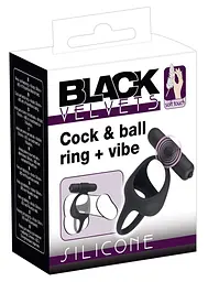 Віброкільце Black Velvets Cock Ball Ring 7 см чорний - мініатюра 9