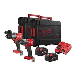 Набір акумуляторних інструментів Milwaukee M18FPP2F3-502X (ударний дриль M18 FPD3, M18 FMTIW2F12 бездротовий ударний гайковерт 1/ - мініатюра 2