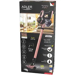 Пилосос Adler AD 7044 бездротовий 250 Вт 12 000 Pa 0.8 л LED TURBO настінне кріплення - мініатюра 7