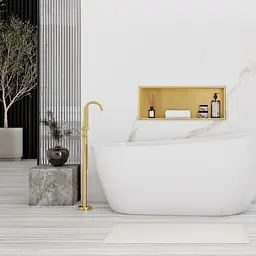 Вбудована полиця Rea 30x60 brushed gold з обідком REA-05608, Золотий - мініатюра 4