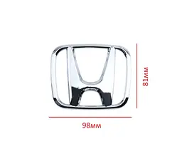 Емблема решітки задня для Honda Хром 98х81 мм Пластик (на скотчі та 2 вусики) (Завод) - мініатюра 2