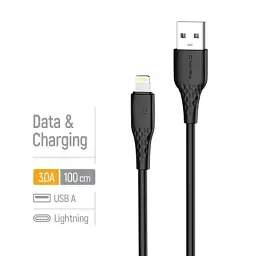 Дата кабель USB 2.0 AM to Lightning 1.0m 3A textured PVC black ColorWay (CW-CBUL094-BK) - мініатюра 4