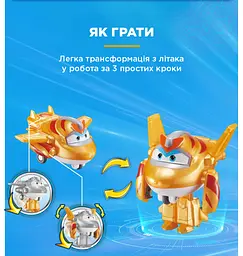 Ігрова фігурка-трансформер Super Wings Transform-a-Bots Золотий Хлопчик Golden Boy det0018387 - мініатюра 7