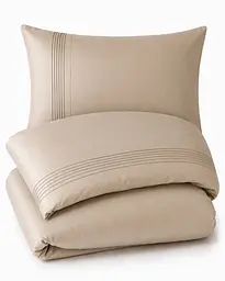 Комплект постільної білизни Євро Issimo Talisker Beige 200×220 см, сатин Premium 300 TC ексклюзив TC303376389