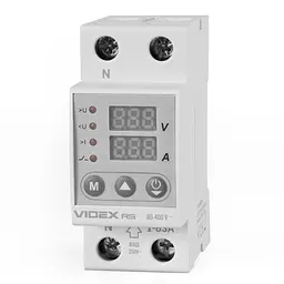 Реле контролю напруги та струму Videx Resist 145-300 В 1-63 А (VF-RS-RNT63)