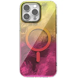 Чохол TPU Shiny Mountain (MagFit) для Apple iPhone 15 Pro (6.1) Yellow / Pink