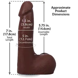 Фалоімітатор Doc Johnson The Realistic Cock ULTRASKYN 7 Inch with Balls - мініатюра 5