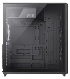 Корпус GameMax F46, Black, без БЖ, Mini Tower, ATX / Micro ATX / Mini ITX, Type-C / 2xUSB 3.0, макс. CPU - 169 мм / VGA - 350 мм, 4x120 мм ARGB, бічна панель із загартованого скла - мініатюра 2