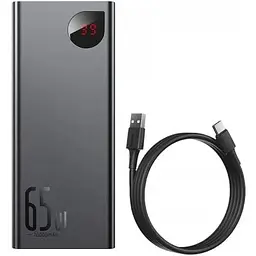 Зовнішній акумулятор Baseus Adaman Metal Digital Display QC 65W 20000mAh чорний (PPIMDA-D01) - мініатюра 7