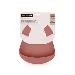 Нагрудник силіконовий Suavinex Colour Essence рожевий (402975) - мініатюра 2